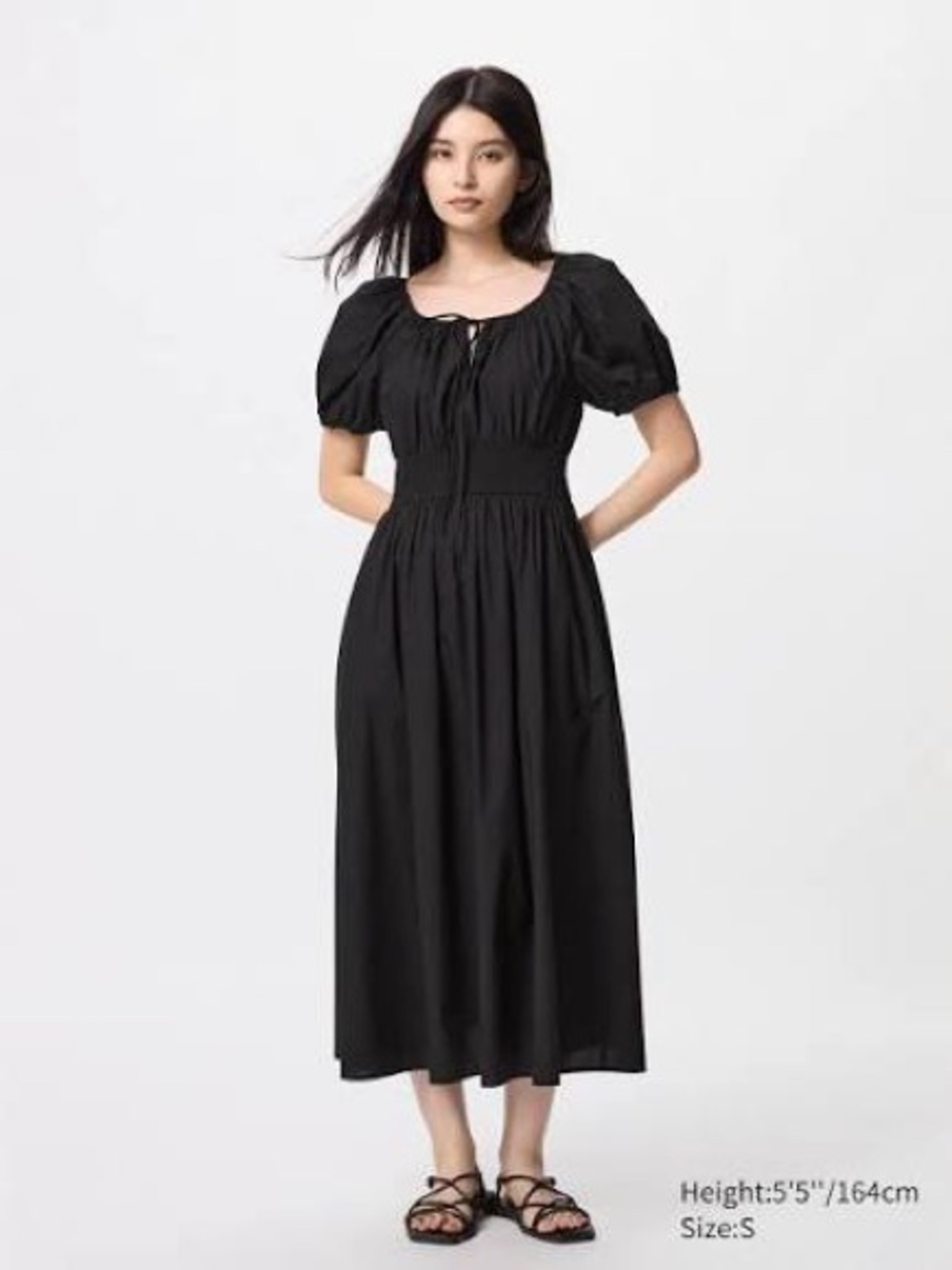 Uniqlo Volume Sleeve black dress